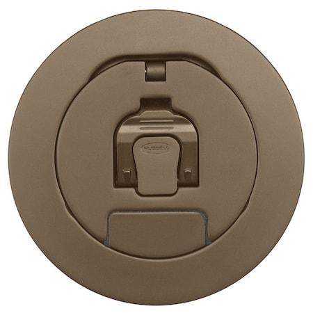 Hubbell Wiring Device-Kellems Electrical Box Cover, Round, Cast Aluminum S1R4CVRBRZ